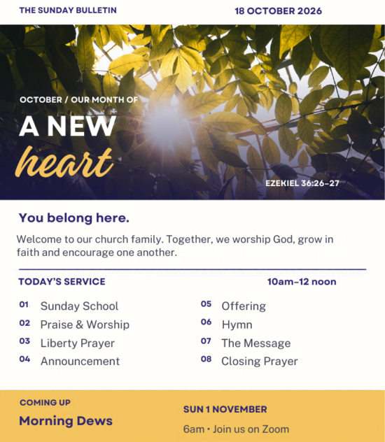 18 October 2026 — Weekly Bulletin